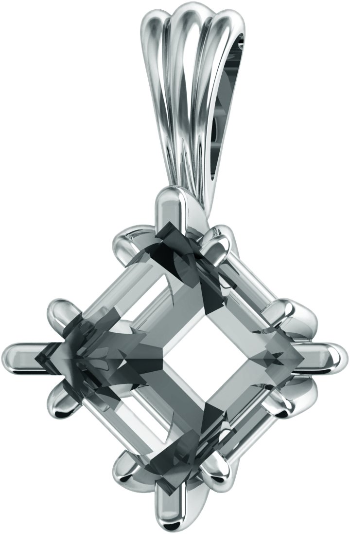 Square Fancy Prong Basket Pendant