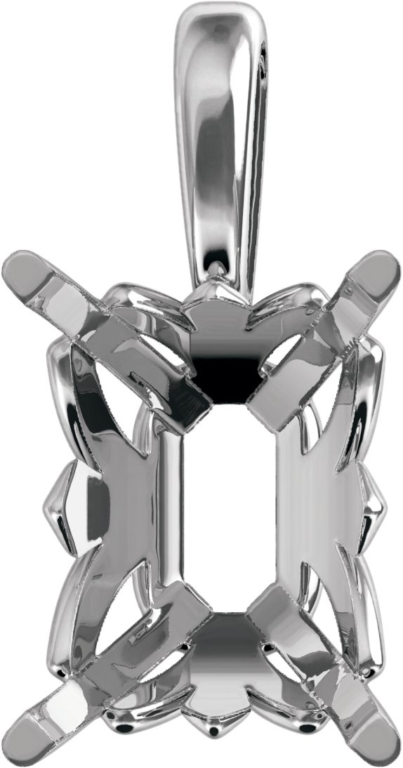 Emerald 4-Prong Fleur-de-lis Pendant