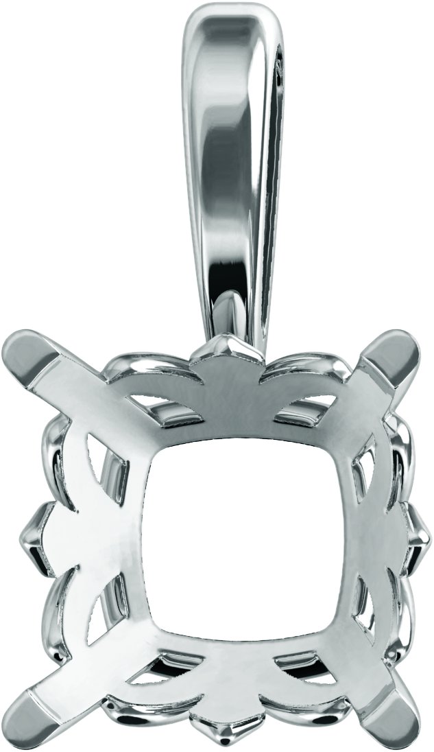Cushion 4-Prong Fleur-de-lis Pendant