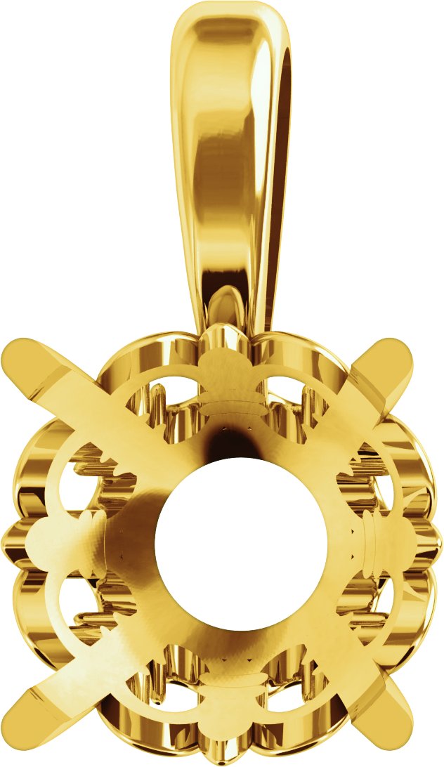Round 4-Prong Fleur-de-lis Pendant