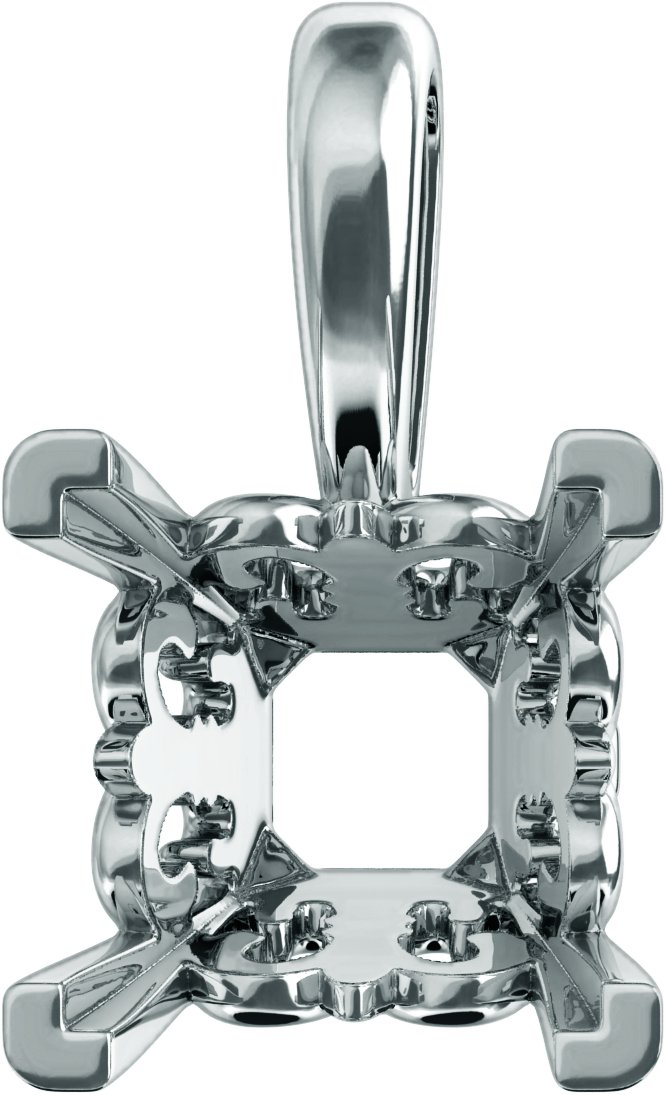 Square 4-Prong Fleur-de-lis Pendant