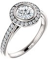 14K White 5.8 mm Round 1/3 CTW Diamond Semi-Set Engagement Ring