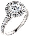 14K White 6.5 mm Round 1/3 CTW Diamond Semi-Set Engagement Ring