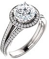 14K White 7.4 mm Round 1/5 CTW Diamond Semi-Set Engagement Ring