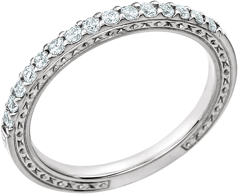 14K White 1/3 CTW Diamond Band