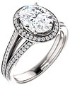 14K White 1/5 CTW Diamond Semi-Set Engagement Ring