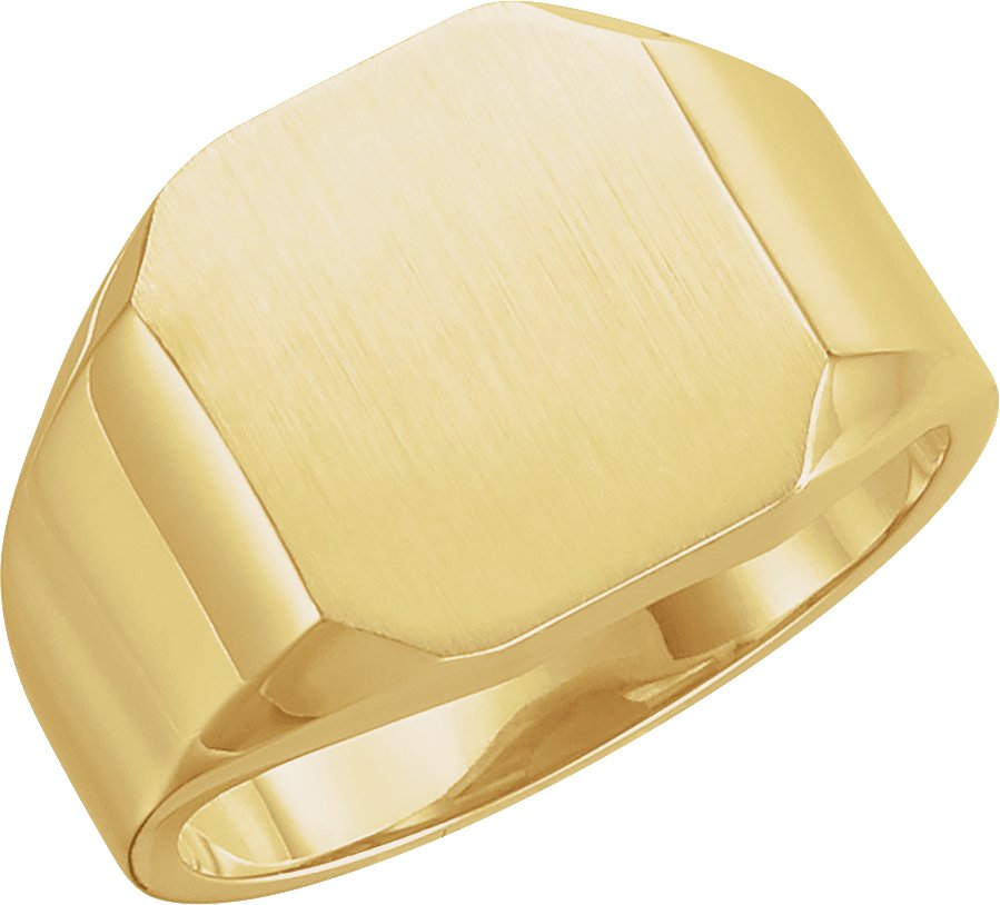 10K Yellow 12x10 mm Octagon Signet Ring 