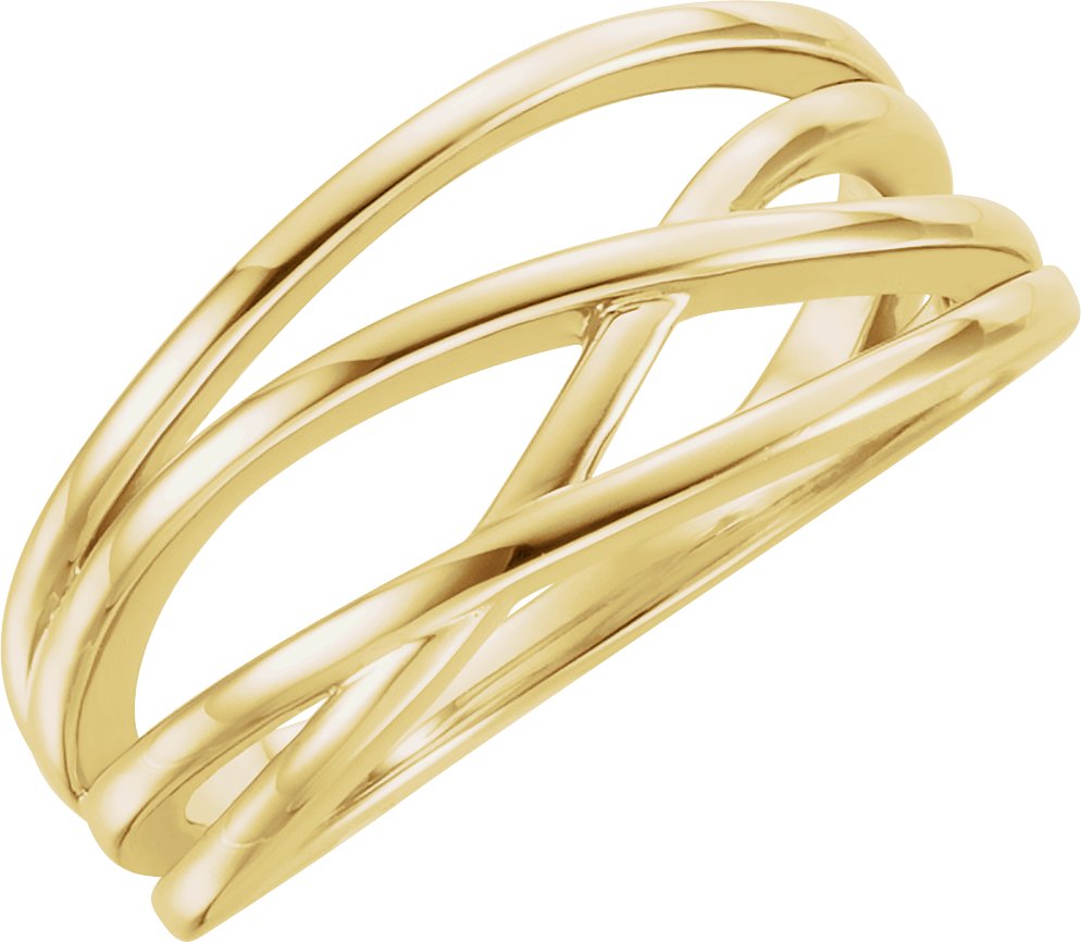 14K Yellow Criss-Cross Ring