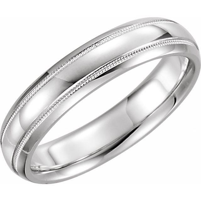 Sterling Silver 5 mm Half Round Band with MilSize 8
