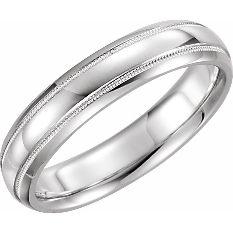 Milgrain Comfort-Fit Half Round Band