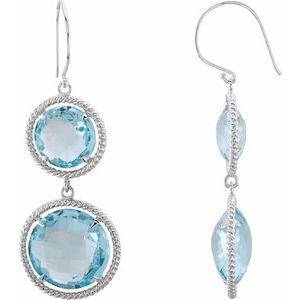 Sterling Silver Sky Blue Topaz Rope Design Earrings | Stuller