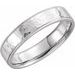14K White 5 mm Flat Band with Hammered Texture & Milgrain Size 7.5