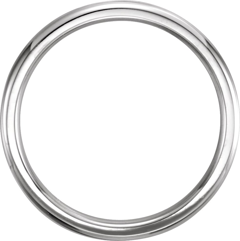 Alternative view of Milgrain Comfort-Fit Half Round Band – 14K White Gold