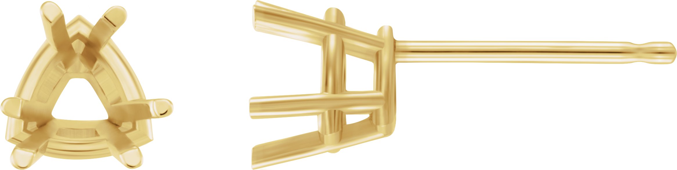 Trillion 6-Prong Lightweight Stud Earrings