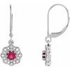 Platinum Ruby and .125 CTW Diamond Halo Style Earrings Ref 11781529