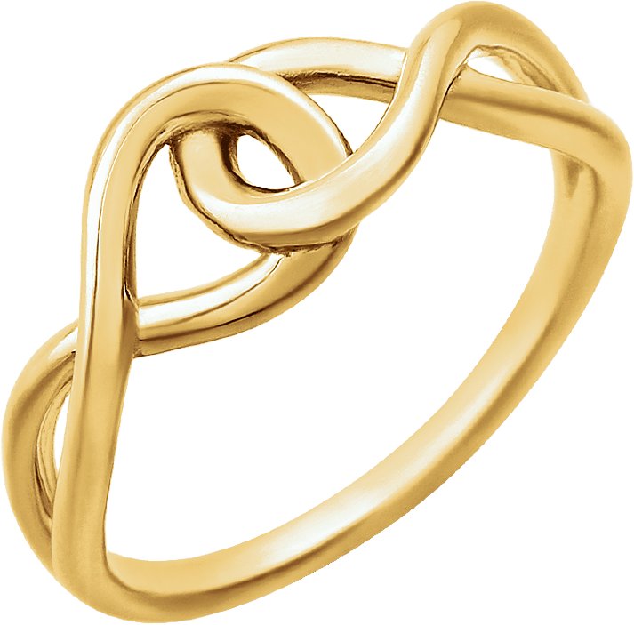 14K Yellow Infinity-Inspired Knot Design Ring