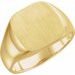 14K Yellow 14 mm Square Signet Ring with Brush Finished Top