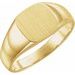 14K Yellow 10 mm Square Signet Ring with Brush Finished Top