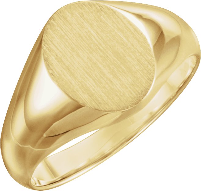 14K Yellow Oval Signet Ring