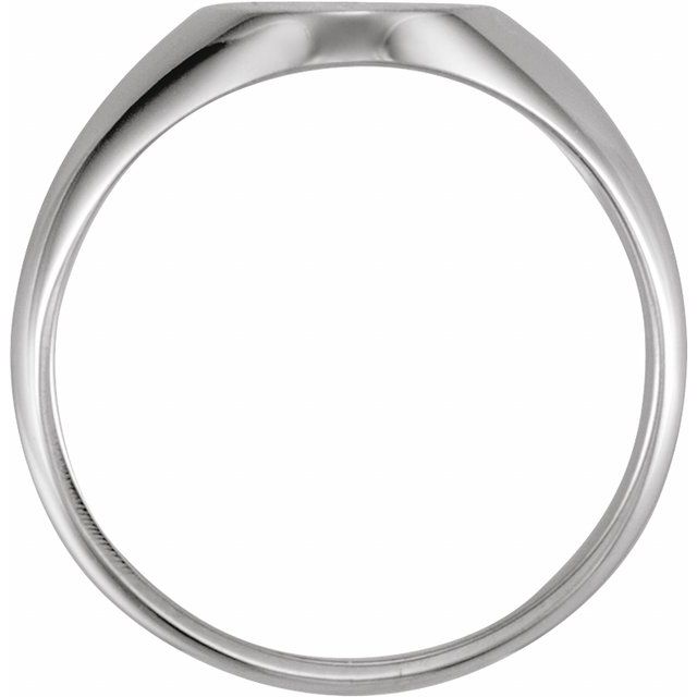 14K White 10x8 mm Oval Signet Ring