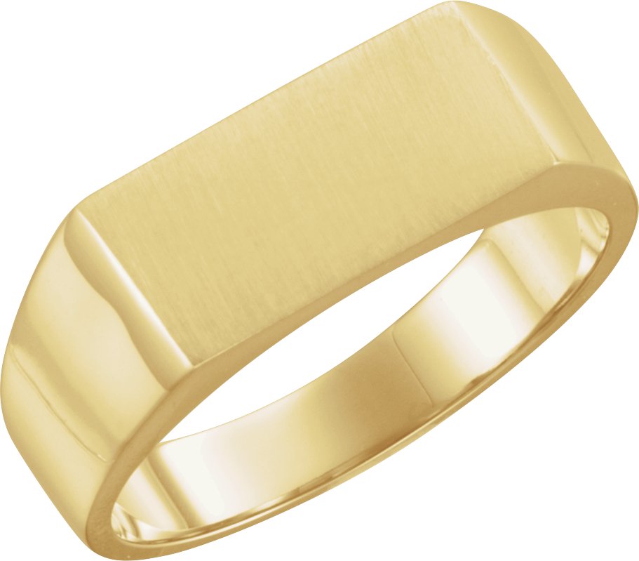 14K Yellow 15x7.5 mm Rectangle Signet Ring