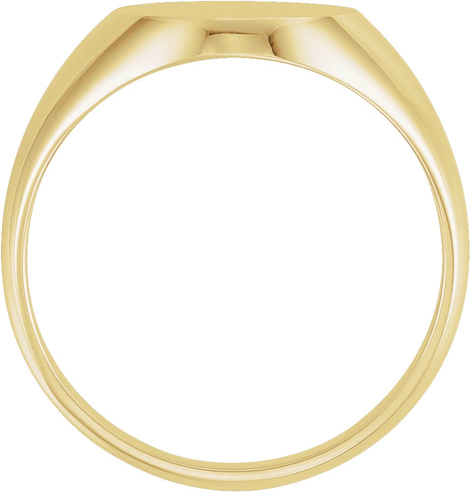 14K Yellow 14x12 mm Oval Signet Ring