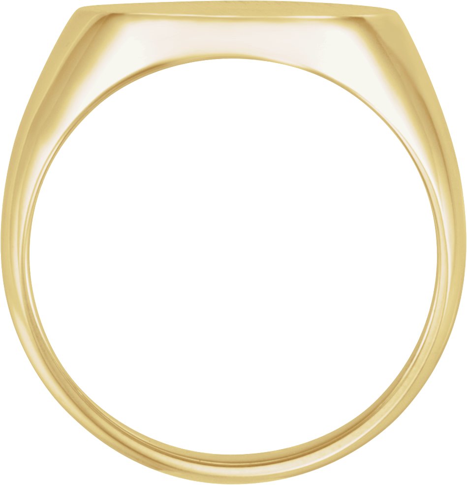 14K Yellow 18x16 mm Oval Signet Ring