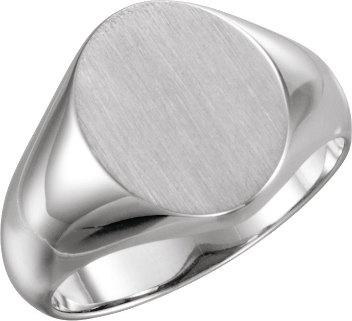 Sterling Silver 12x10 mm Oval Signet Ring