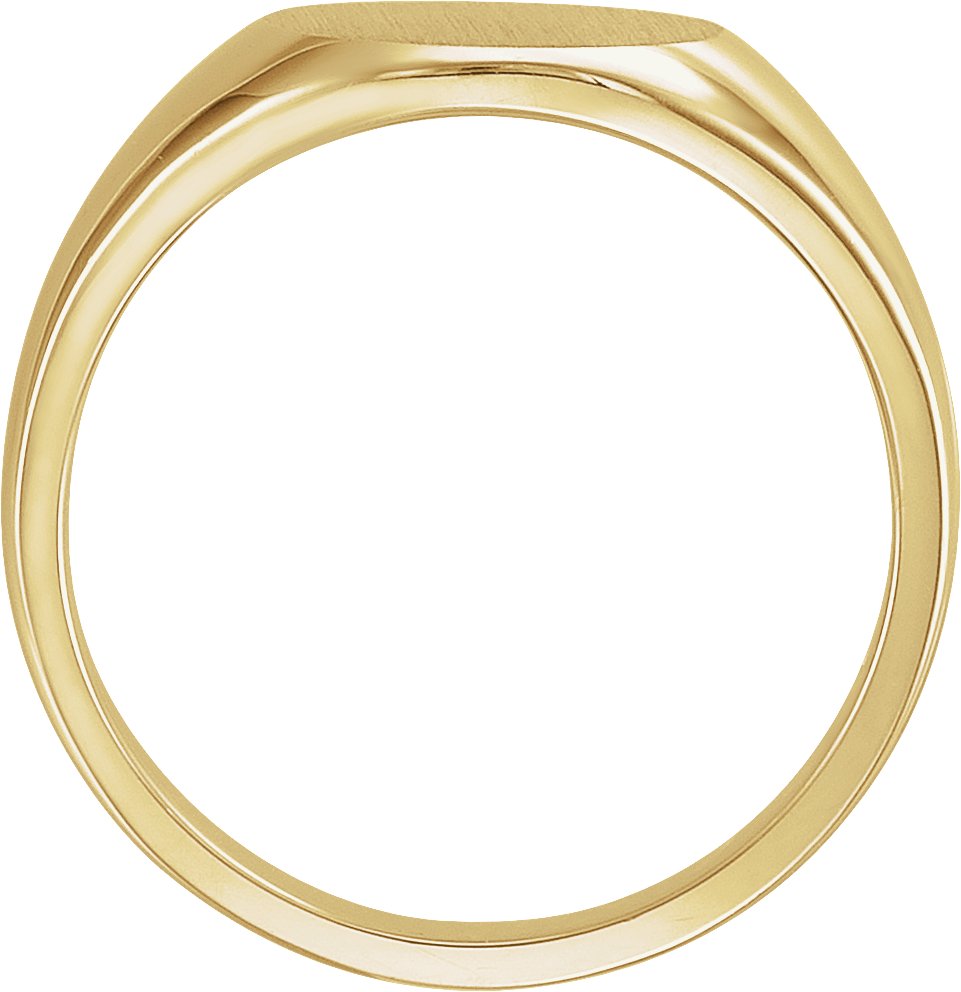 14K Yellow 13 mm Round Signet Ring