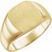 14K Yellow 12 mm Square Signet Ring with Brush Finished Top
