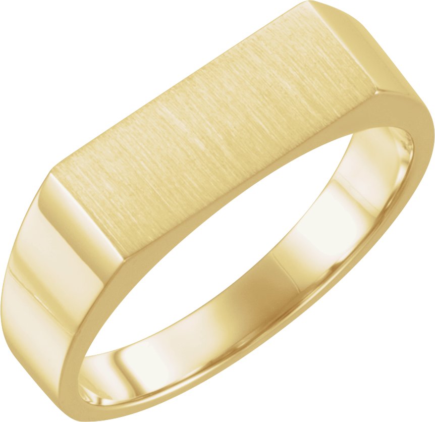 14K Yellow 15x6 mm Rectangle Signet Ring