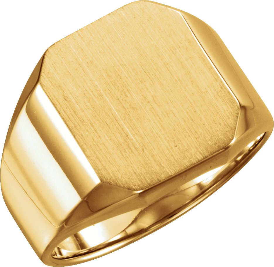 10K Yellow 16x14 mm Octagon Signet Ring 