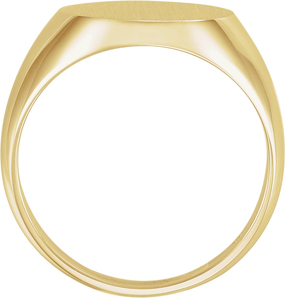 14K Yellow 16x14 mm Oval Signet Ring