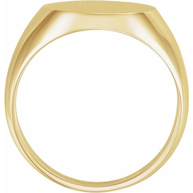 14K Yellow 16x14 mm Oval Signet Ring