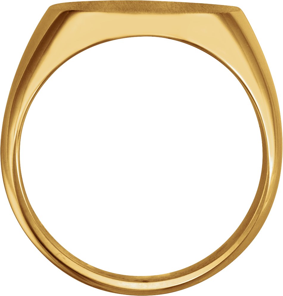 14K Yellow 18x16 mm Oval Signet Ring