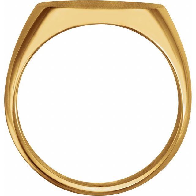 14K Yellow 18x16 mm Oval Signet Ring