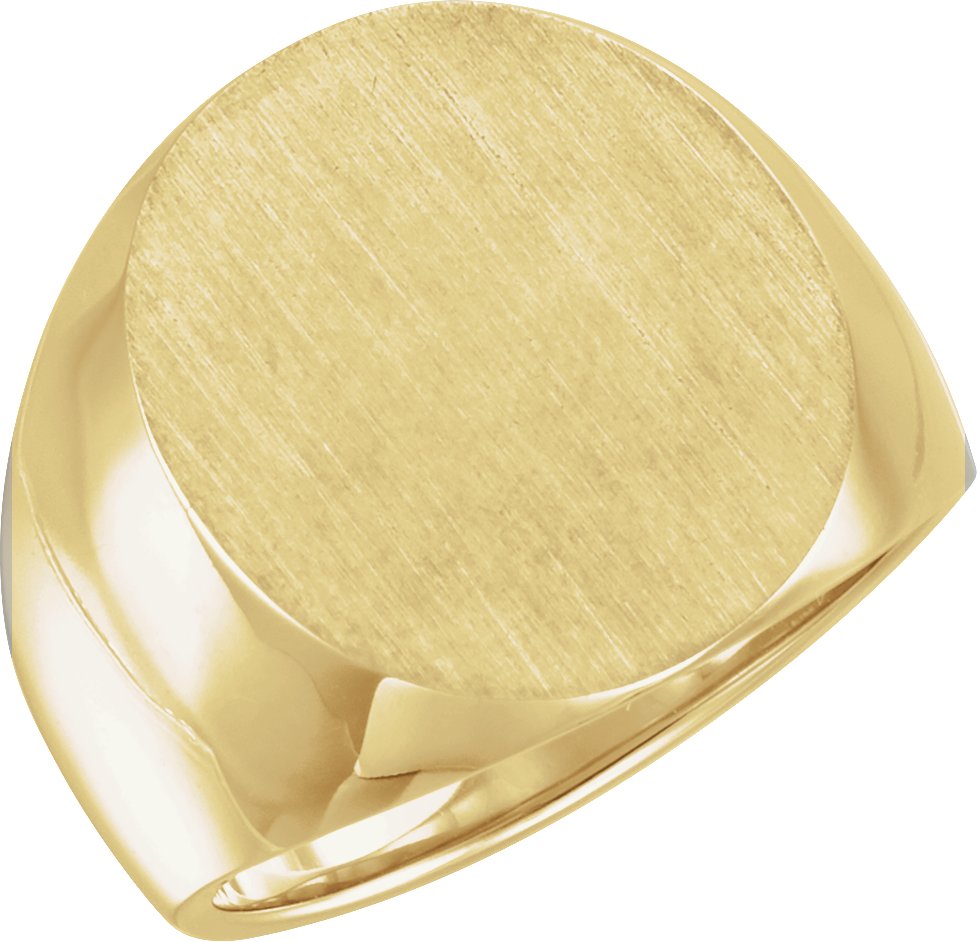 14K Yellow 20x17 mm Oval Signet Ring