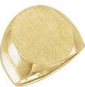 14K Yellow 20x17 mm Oval Signet Ring