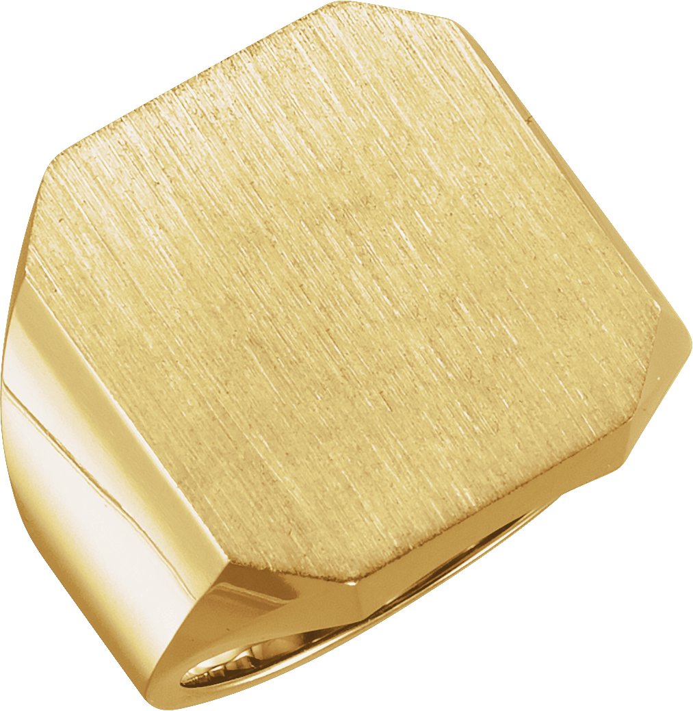 14K Yellow 20x18 mm Octagon Signet Ring 