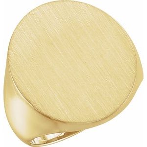10K Yellow 22x20 mm Oval Signet Ring