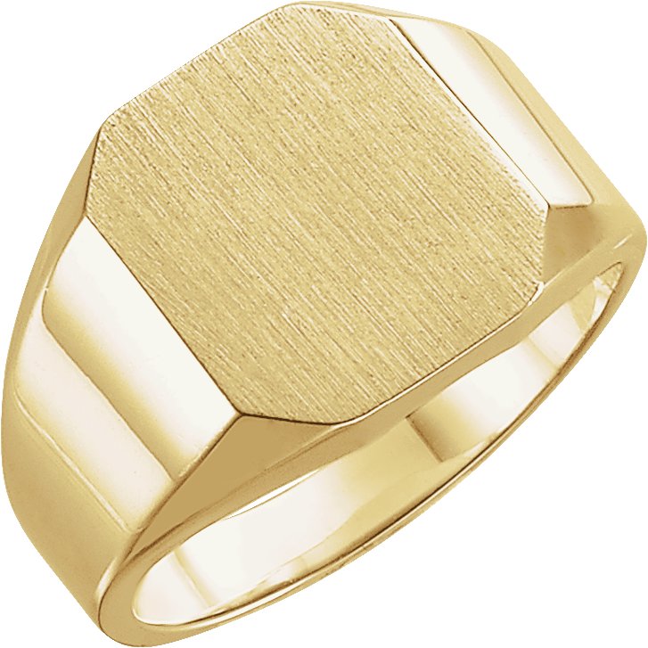 14K Yellow 12x10 mm Octagon Signet Ring 