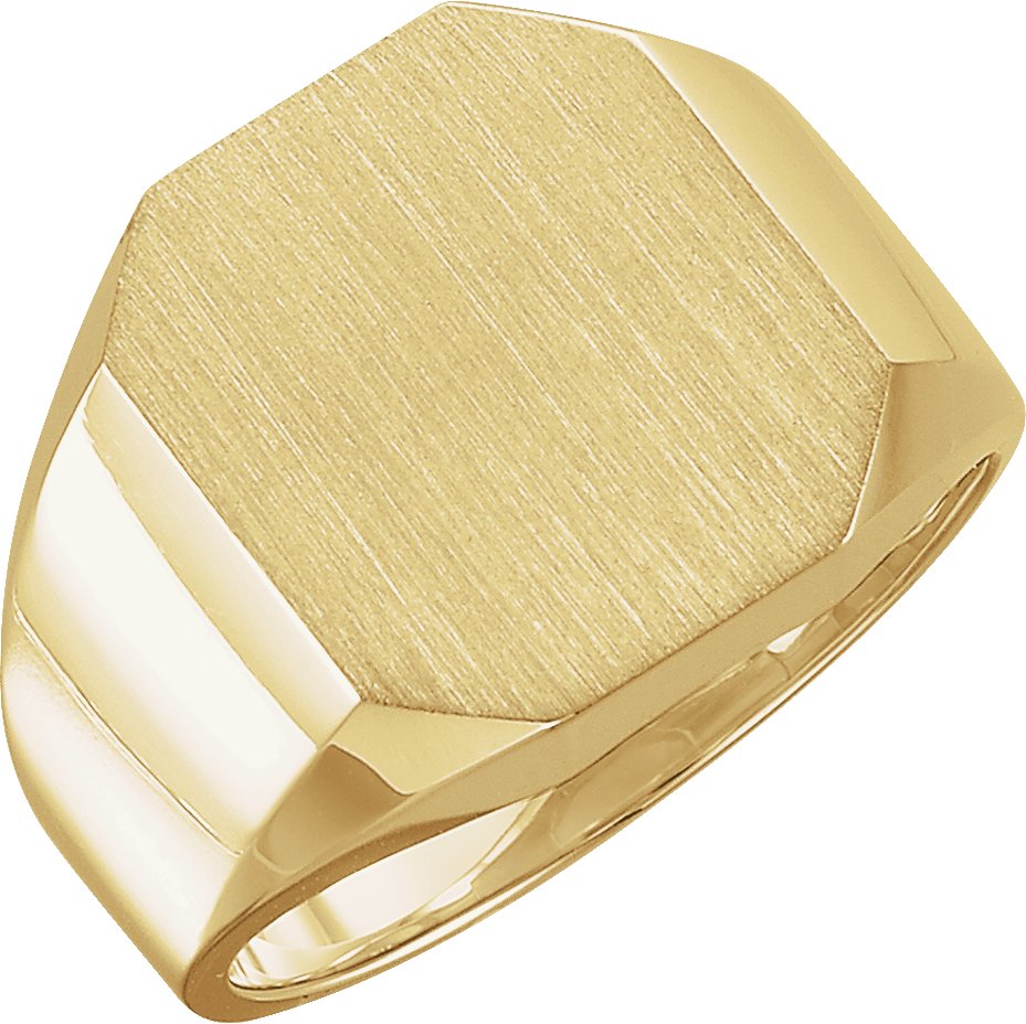 14K Yellow 16x14 mm Octagon Signet Ring