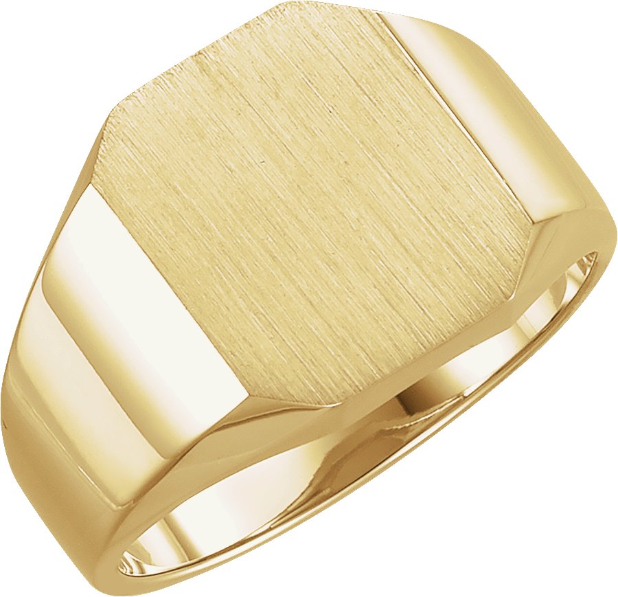 14K Yellow 14x12 mm Octagon Signet Ring