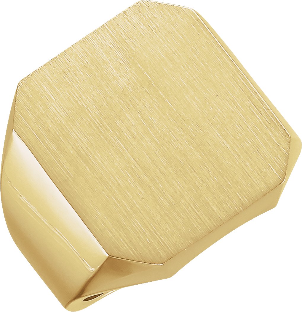 14K Yellow 20x18 mm Octagon Signet Ring