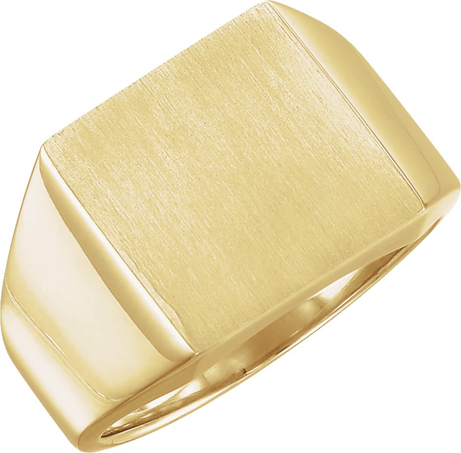 10K Yellow 14 mm Square Signet Ring