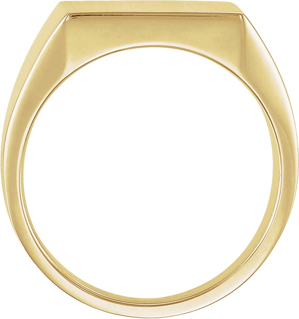 14K Yellow 14 mm Square Signet Ring