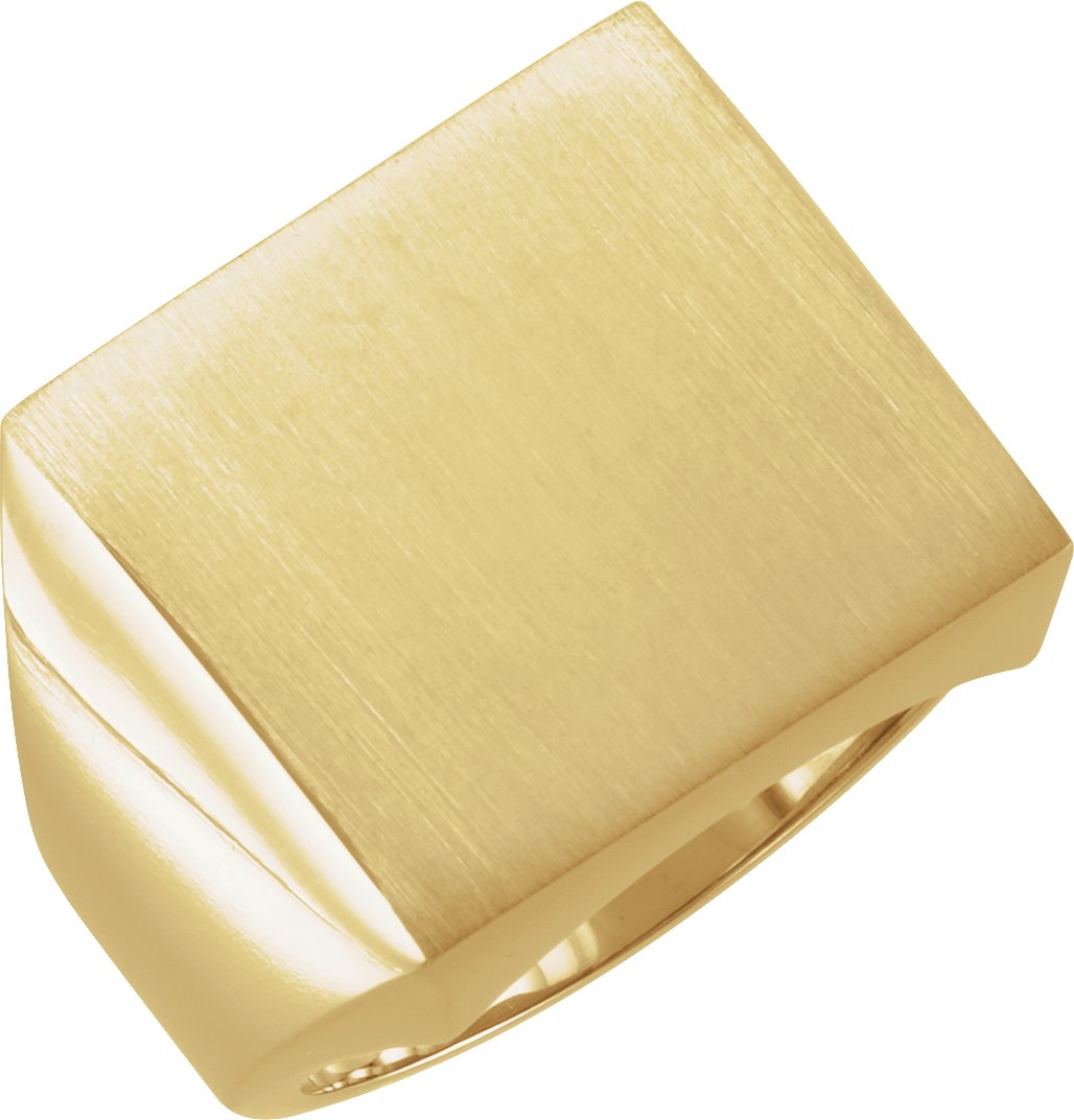 14K Yellow 18 mm Square Signet Ring