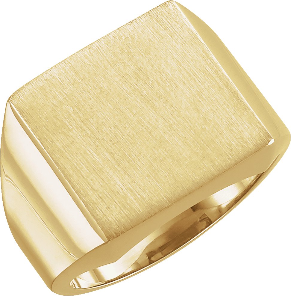 14K Yellow 16 mm Square Signet Ring