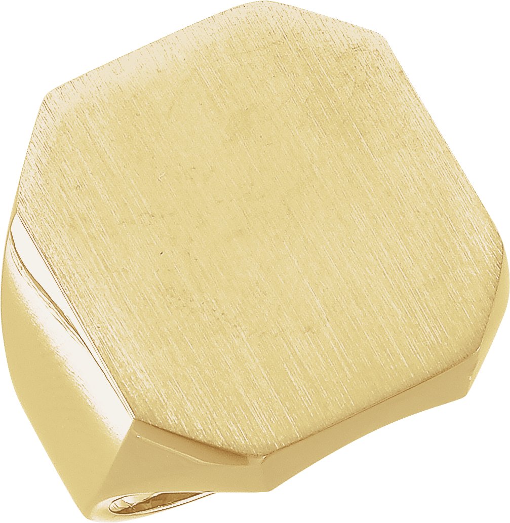 10K Yellow 22x20 mm Octagon Signet Ring