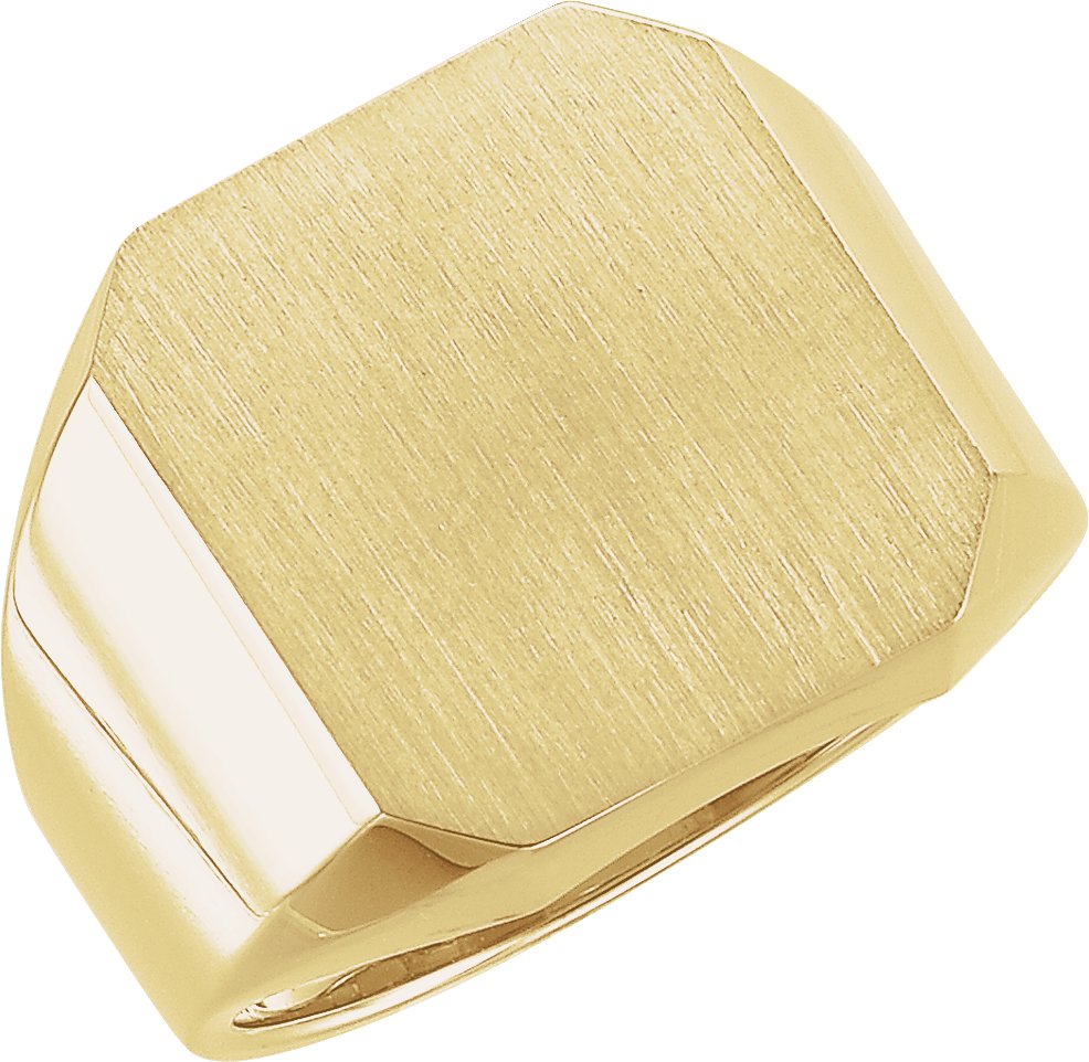 14K Yellow 18x16 mm Octagon Signet Ring